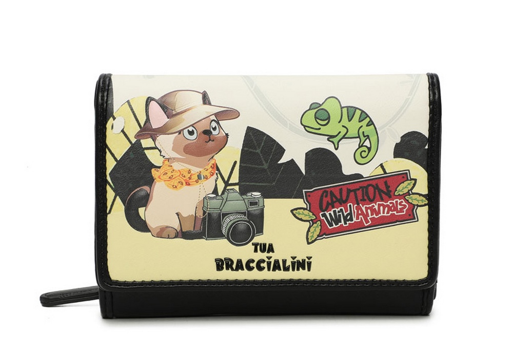 Portafoglio donna Braccialini Allround Wild Animals