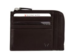 Slim wallet in leather Roncato Pascal 2907 Brown