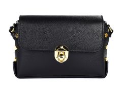 Ladies shoulder bag in leather 20001 Black