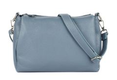 Ladies shoulder bag in leather 20103 Light Blue