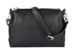 Ladies shoulder bag in leather 20103 Black