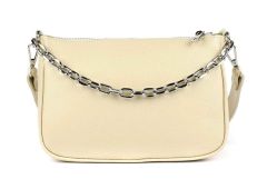 Ladies shoulder bag in leather 20105 Beige