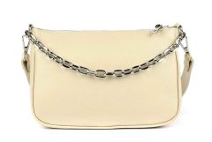 Ladies shoulder bag in leather 20105 Beige