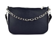 Ladies shoulder bag in leather 20105 Blue