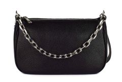 Ladies shoulder bag in leather 20105 Black