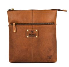 Mens bag in leather Avirex Durango 02 Cognac