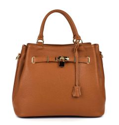 Ladies bag in leather 20111 Tan