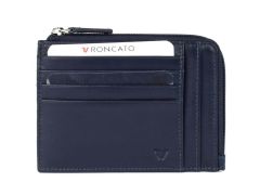 Slim wallet in leather Roncato Pascal 2907 Blue