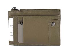 Slim wallet in leather Roncato Alaska 2415 Greige