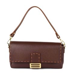 Ladies handbag in leather 20122 Brown