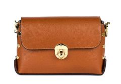 Ladies shoulder bag in leather 20001 Brown
