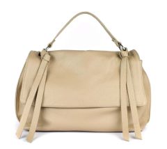 Ladies bag in leather 20075 Ecru