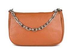 Ladies shoulder bag in leather 20105 Brown