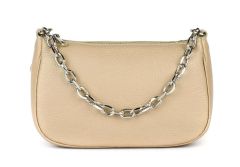 Ladies shoulder bag in leather 20105 Ecru