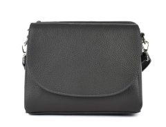 Ladies shoulder bag in leather 20008 Dark Grey