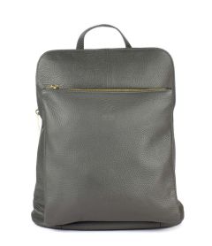 Ladies backpack in leather 001 Grey