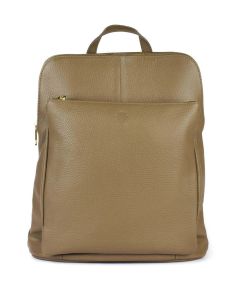 Ladies backpack in leather 001 Taupe