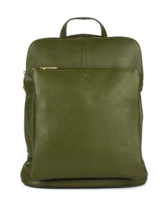 Ladies backpack in leather 001 Green