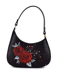 Ladies bag in leather Artist 02 "Red Rose"