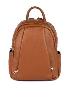 Ladies backpack in leather 20167 Tan