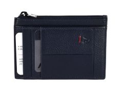 Slim wallet in leather Roncato Trial DLX 1148 Navy