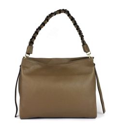 Ladies bag in leather 20119 Taupe