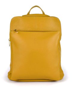 Ladies backpack in leather 001 Ochre