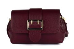 Ladies shoulder bag in leather 20161 Wine