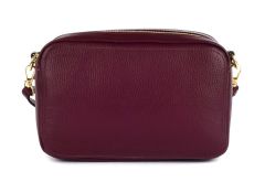 Ladies shoulder bag in leather 20104 Wine