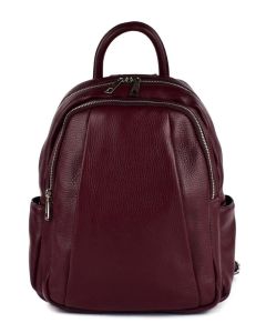 Ladies backpack in leather 20167 Bordeaux