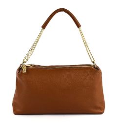 Ladies shoulder bag in leather 20169 Tan