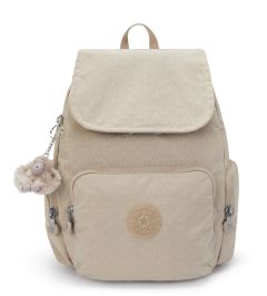 Zaino Kipling City Zip S Sign Beige Embossed