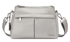 Ladies small shoulder bag 3 compartments Roncato Pacific 2746 Pearl