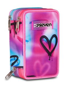Astuccio scuola Seven 3 zip Sprint Paint Girl