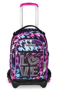 Trolley scuola Seven Jack 3 ruote Glow Love