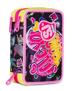 Pen Case 3 zip SJ Game Led Girl