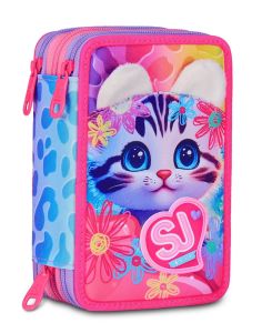 Astuccio scuola 3 zip SJ Cat&Air