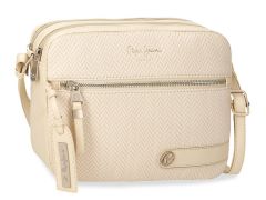Ladies shoulder bag Pepe Jeans Sprig Beige