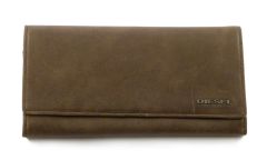 Ladies wallet in leather Diesel 24 a Day Green