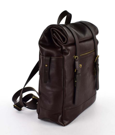 Backpack in leather Valentina In Pell 4241 Brown - Shop and  display picture 2